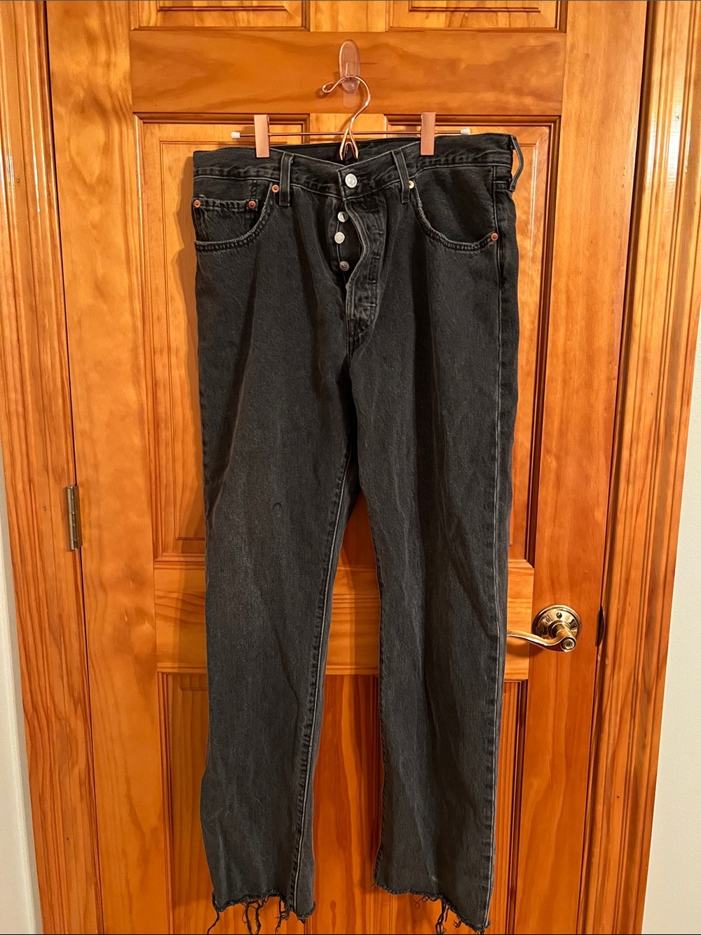 Levi's Black Straight Women’s Jeans with Button Fly